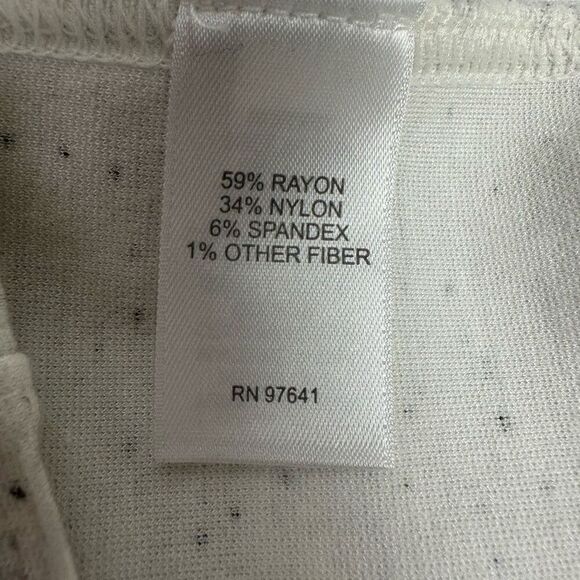 J Jill Small Tunic Cream Gray Black Speckled Ponte Cuffed Sleeve Top - Picture 6 of 7